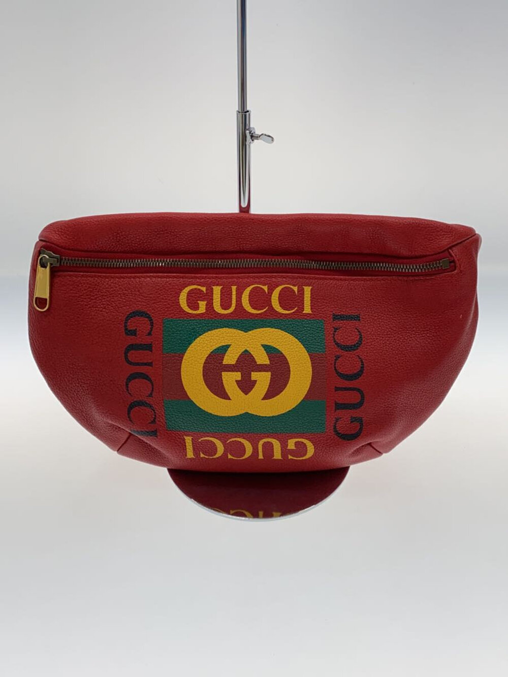 Gucci Waist Bag Body Leather RED Interior